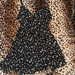 Windsor Black and White Spaghetti Strap Romper